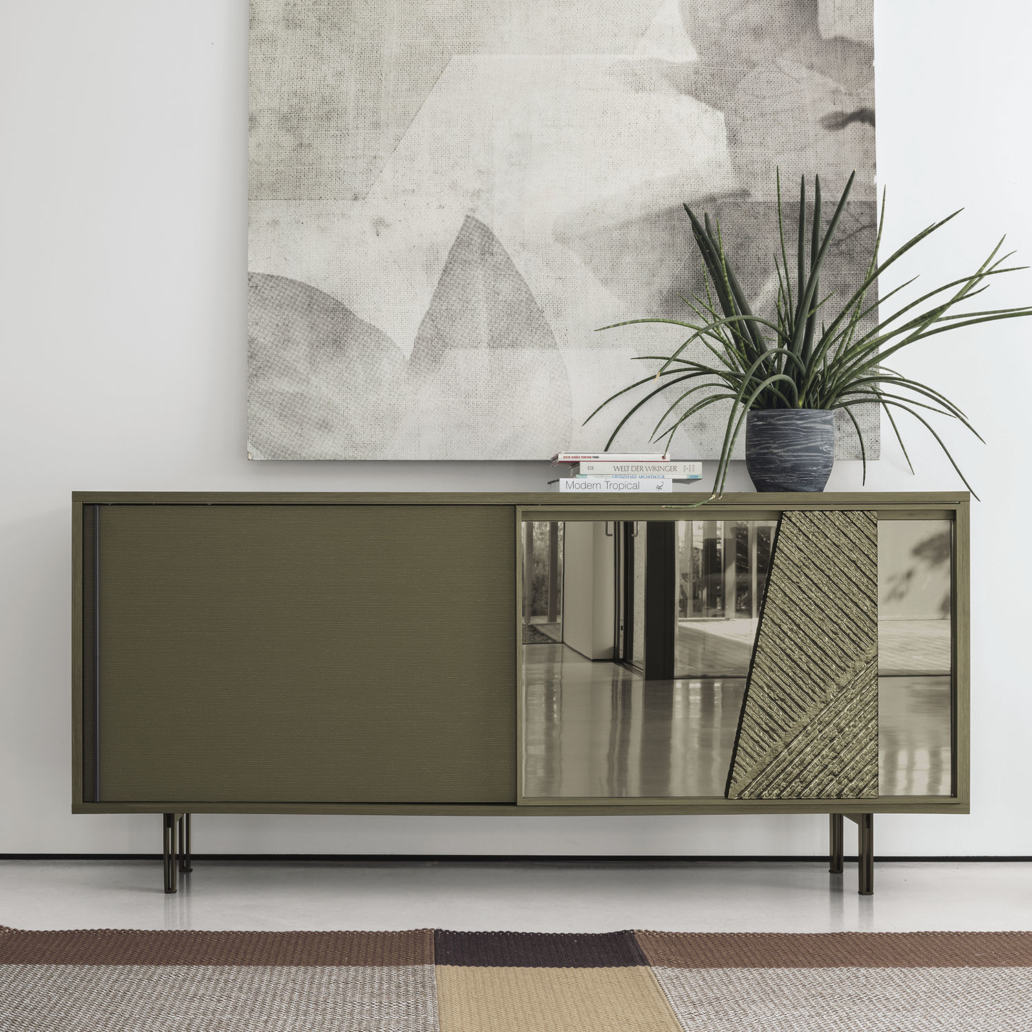 Contemporary sideboard MODUS GLASS Target POINT glass / laminate