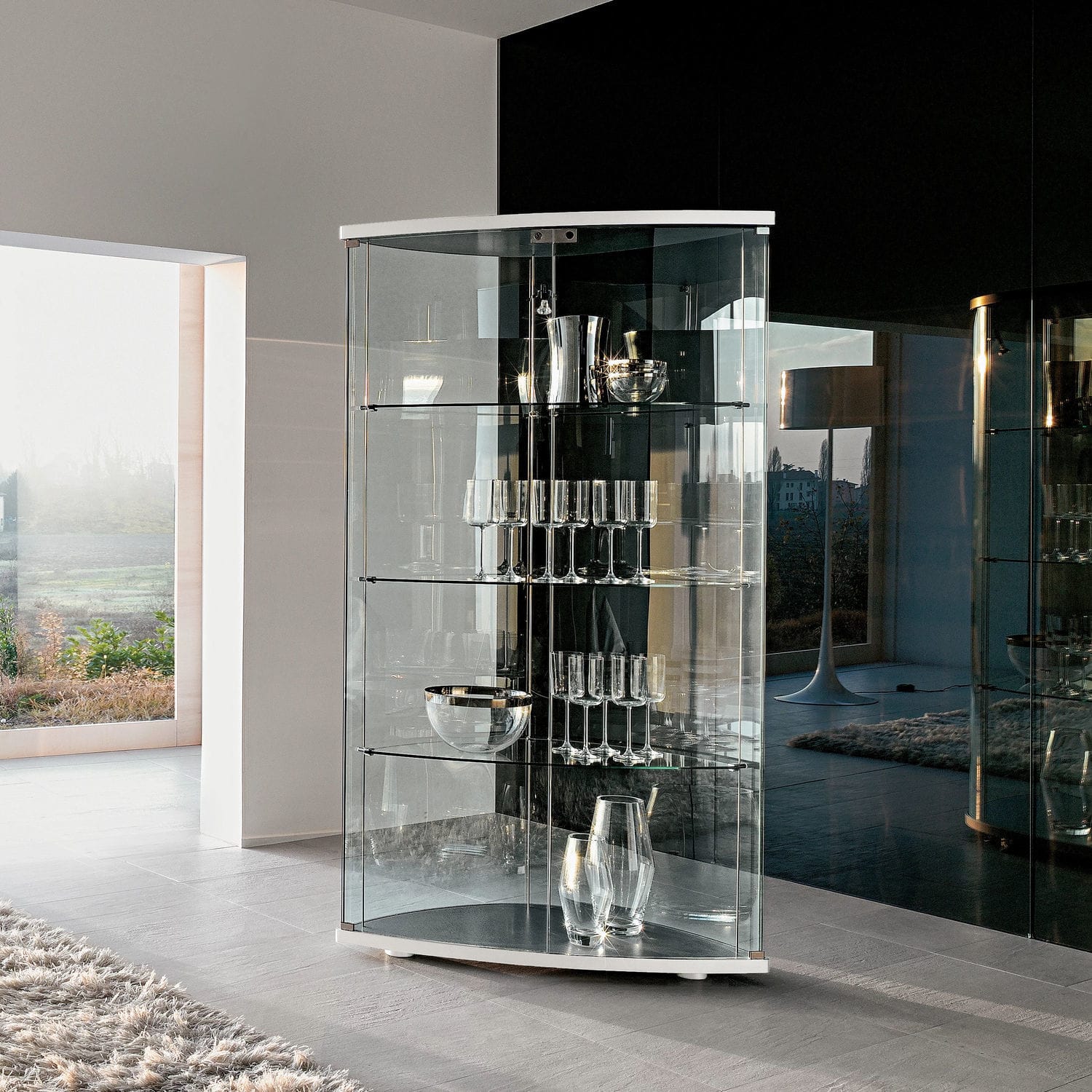 Contemporary display case - GRACìA - Tonin Casa - glass / wooden ...