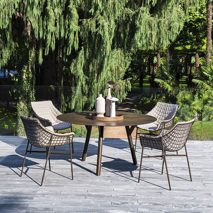 Contemporary dining chair - SUMMER SET - Varaschin - fabric / powder ...