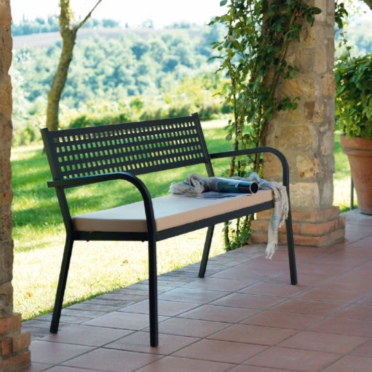 Garden Bench Traditional Metal With Backrest Ch3110 Vermobil