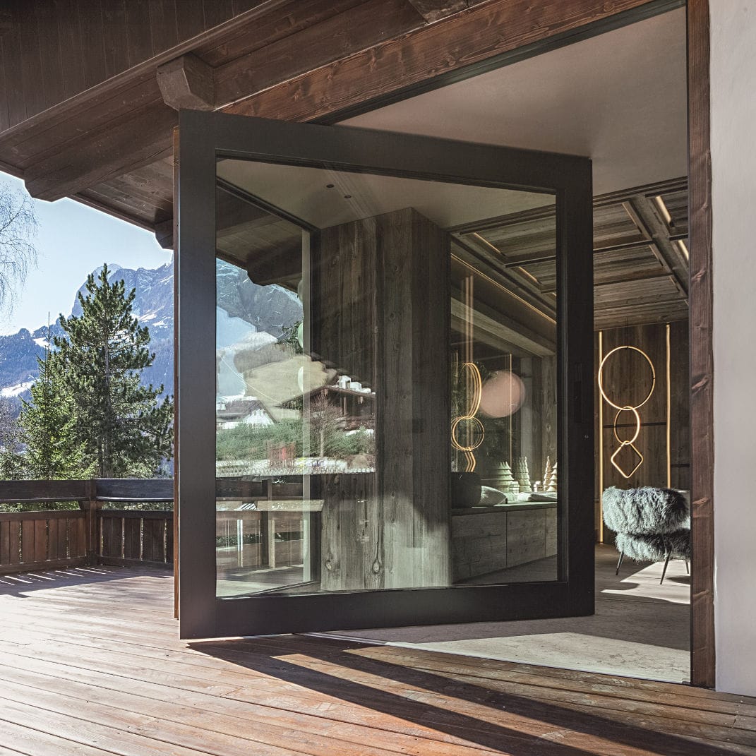 Entry Door Pocket Pivoting With Offset Axis Aluminium Nova