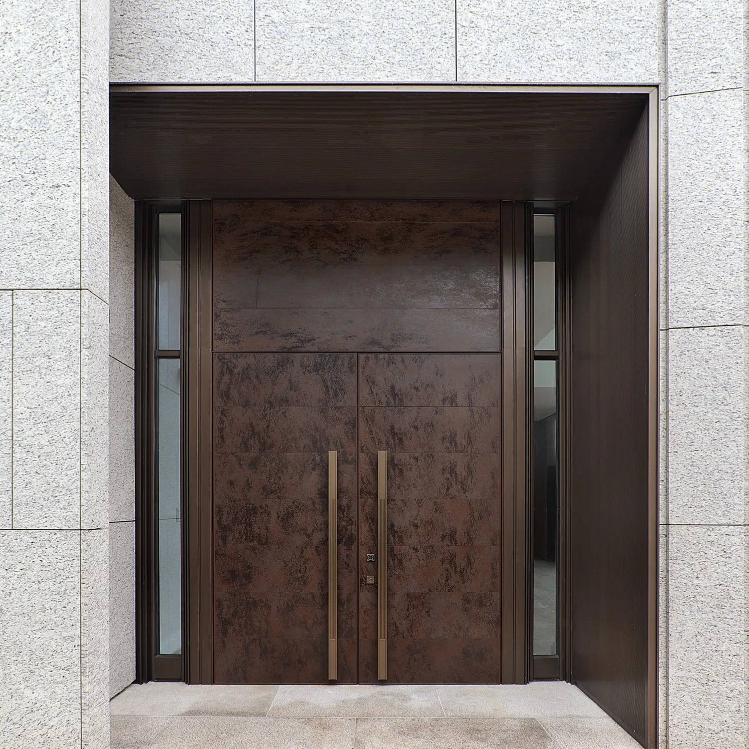 Entry door - TEKNO - Oikos Venezia - brushed aluminum