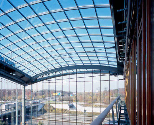 Steel glass roof LAC LUFTHANSA AVIATION CENTER Josef Gartner