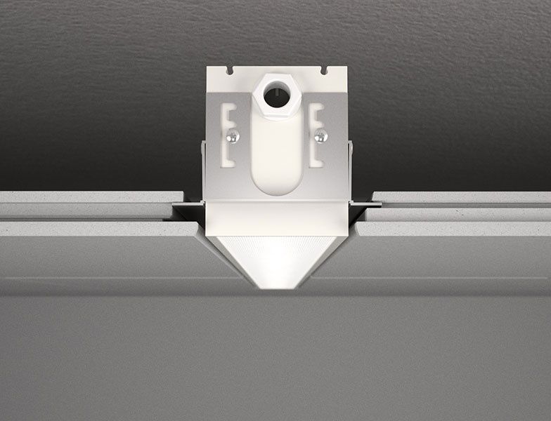 Recessed ceiling light fixture / LED / linear / extruded aluminum