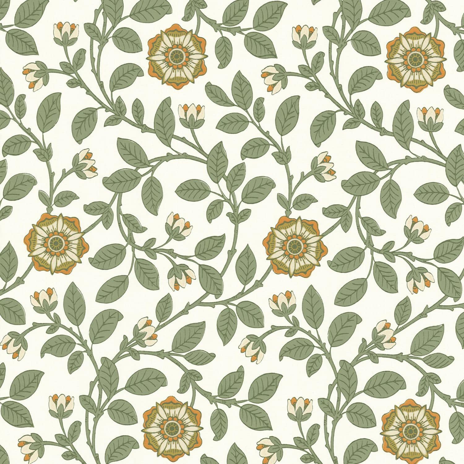 Traditional wallpaper - RICHMOND GREEN - The Little Greene - floral