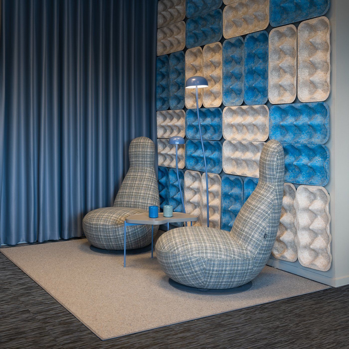Floor lamp - CURVE - ZERO - floor-standing / metal / textile