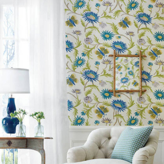 Contemporary wallpaper - ENCHANMENT : LIZETTE - Thibaut - floral ...