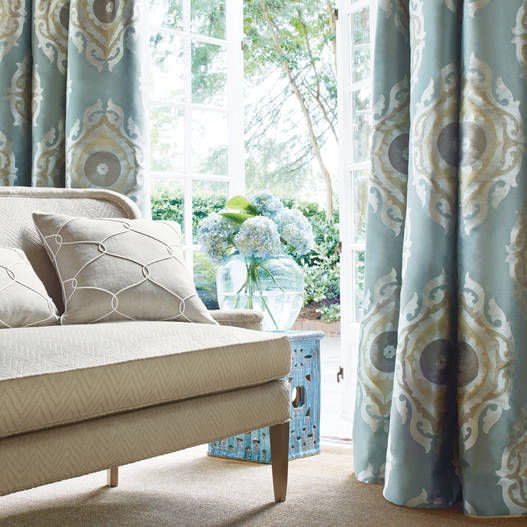 Curtain Fabric Patterned Polyester Silk Rue De Seine