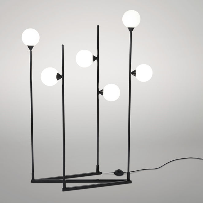 Floor Standing Lamp Sphere Atelier Areti Metal Glass Contemporary Floor Standing Lamp Sphere, Metal Sphere Floor Lamp