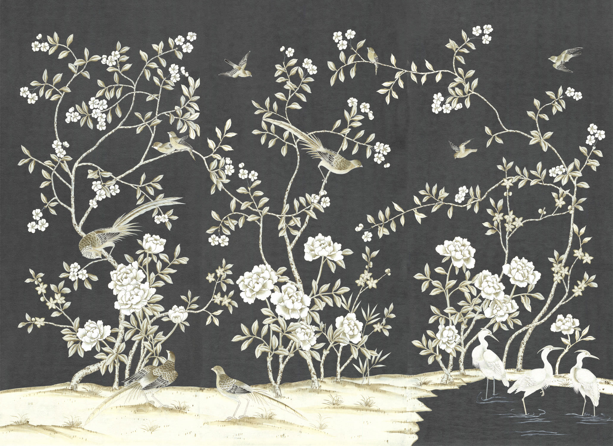 Traditional Wallpaper Fl Chinoiserie Handmade Traditional Wallpaper Fl Chinoiserie Handmade
