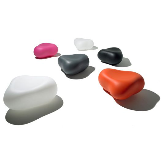 Contemporary pouf - PEBBLE - DPC - polypropylene / commercial / white