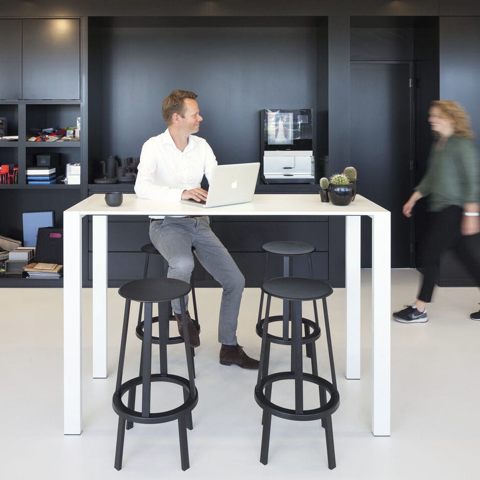 Contemporary high bar table PORTAL Ahrend laminate / metal base