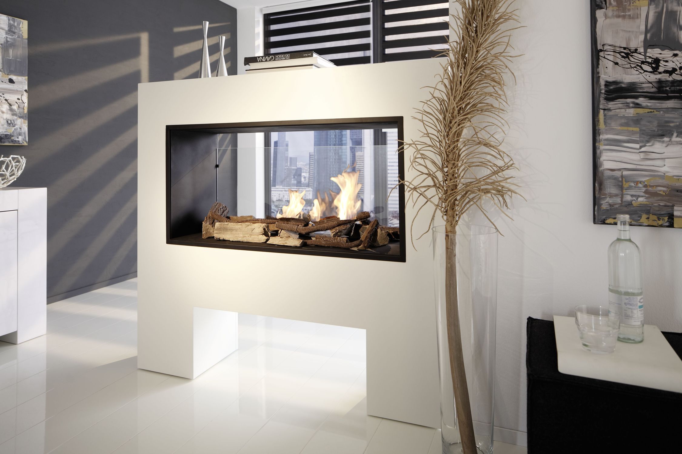 Bioethanol fireplace - FOYER N°2 - Cheminées Bio Art Concept - contemporary  / open / 2-sided