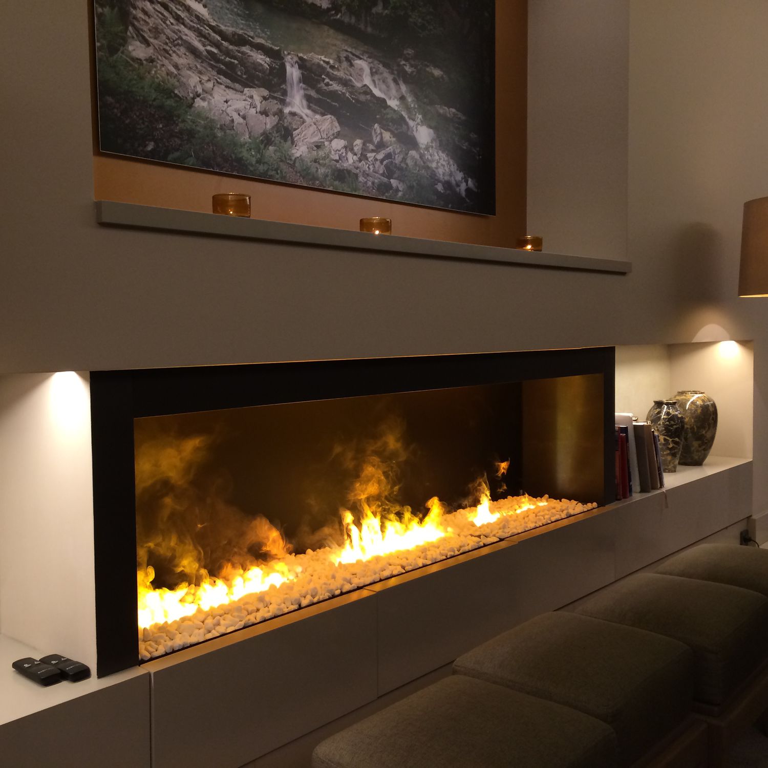 Electric fireplace insert - DIMPLEX CASSETTE L PEBBLES - Kamin-Design