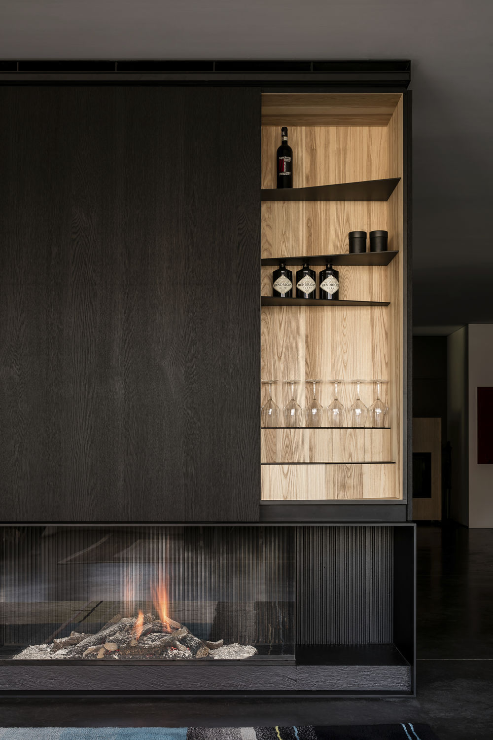 Gas Fireplace Contemporary Closed Hearth 3 Sided Avenue