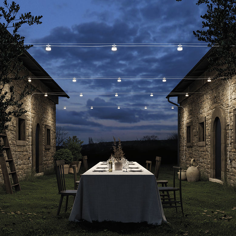 LED cable lighting 168.73 GIBAS round / brass / outdoor