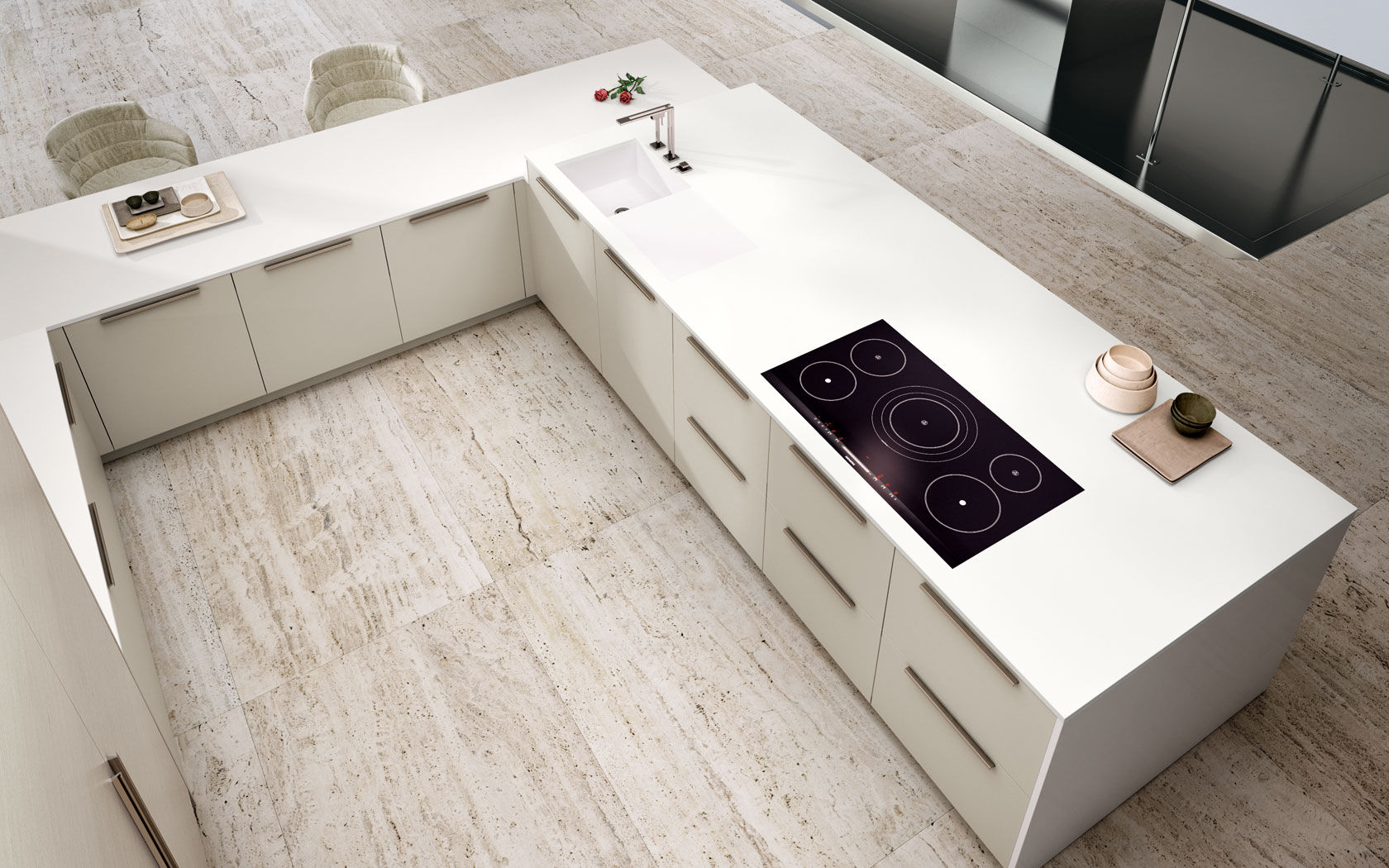 Quartz Composite Countertop Kitchen Opal Regula Lineaquattro Quartz Composite Countertop Kitchen Opal Regula