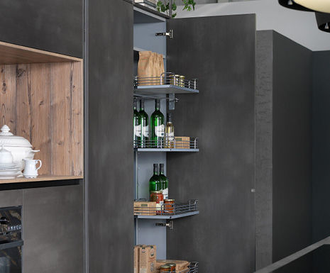 Contemporary Kitchen Tio Rational Einbaukuechen Wood Veneer Lacquered Wood Metal