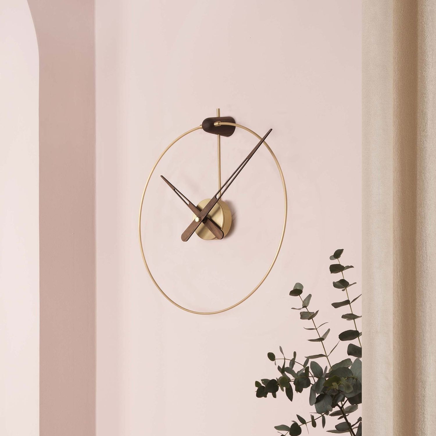 Contemporary clock MICRO ANDA NOMON wallmounted / analog / walnut