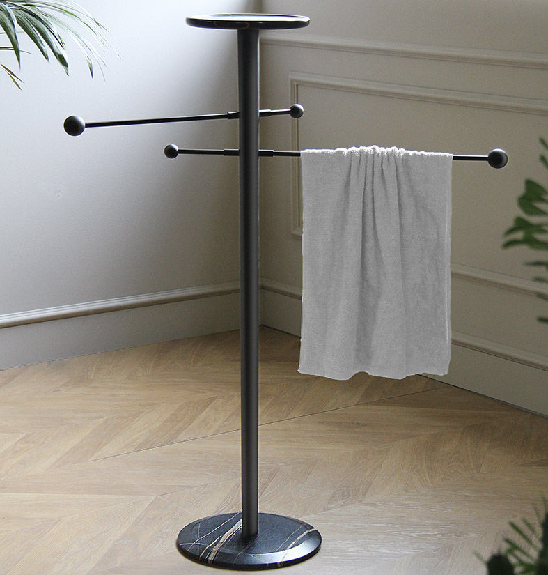 2bar towel rack NOMON floorstanding / metal / black ash