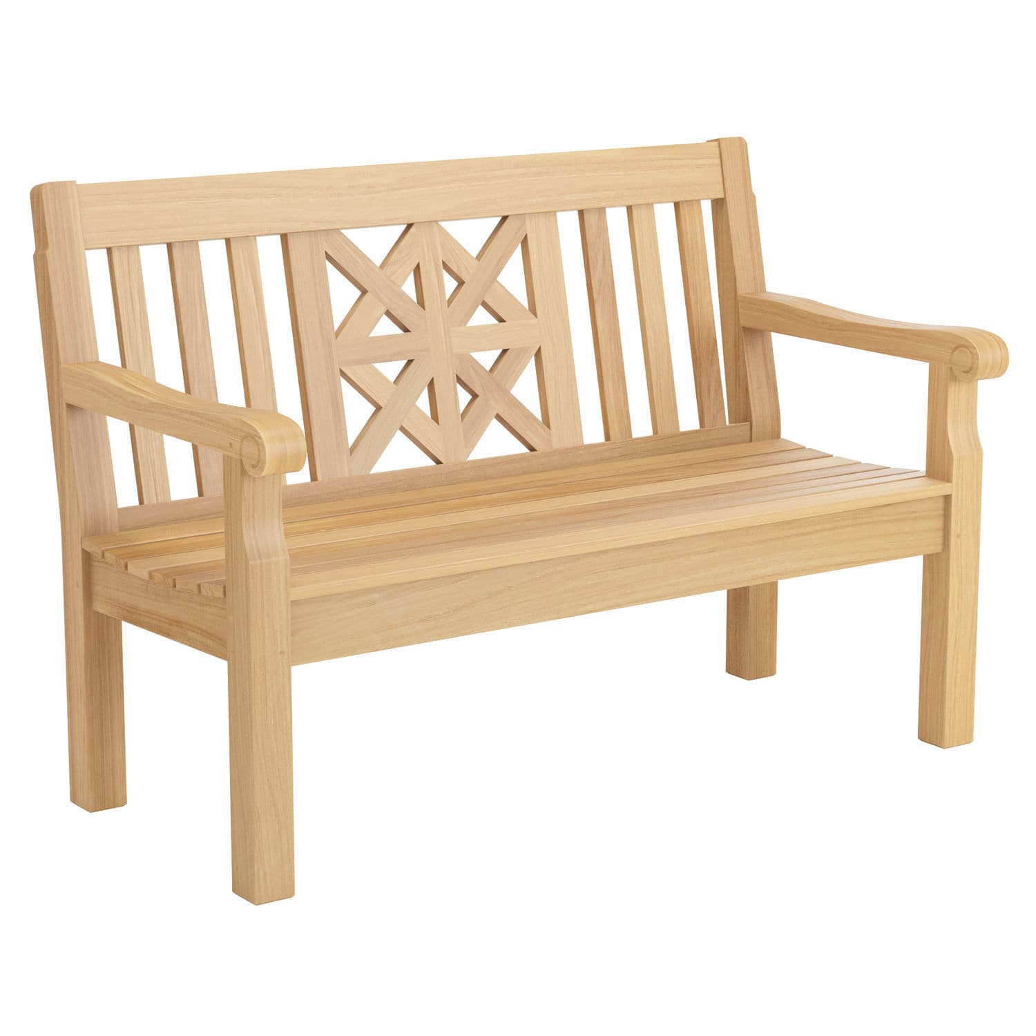 Contemporary garden bench - KENSINGTON - Garpa - teak / with backrest ...