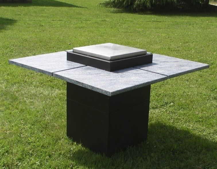 Contemporary table 510 Vulcania stainless steel / square / hotplate