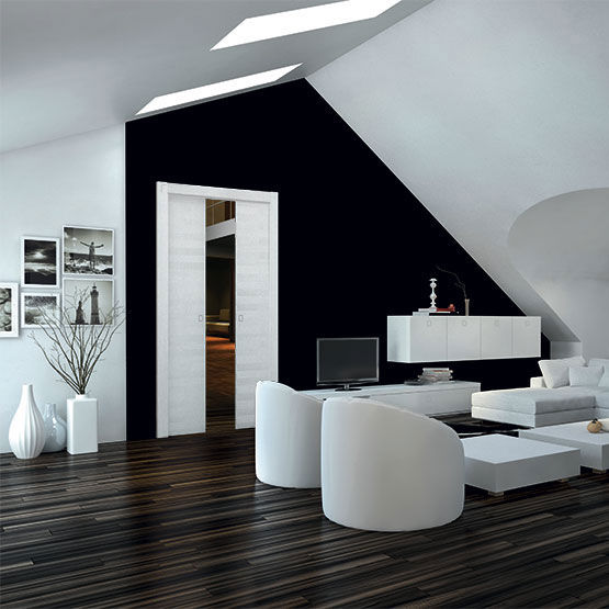 Sliding Door Pocket System Brick Wall Double Opening Fibrotubi