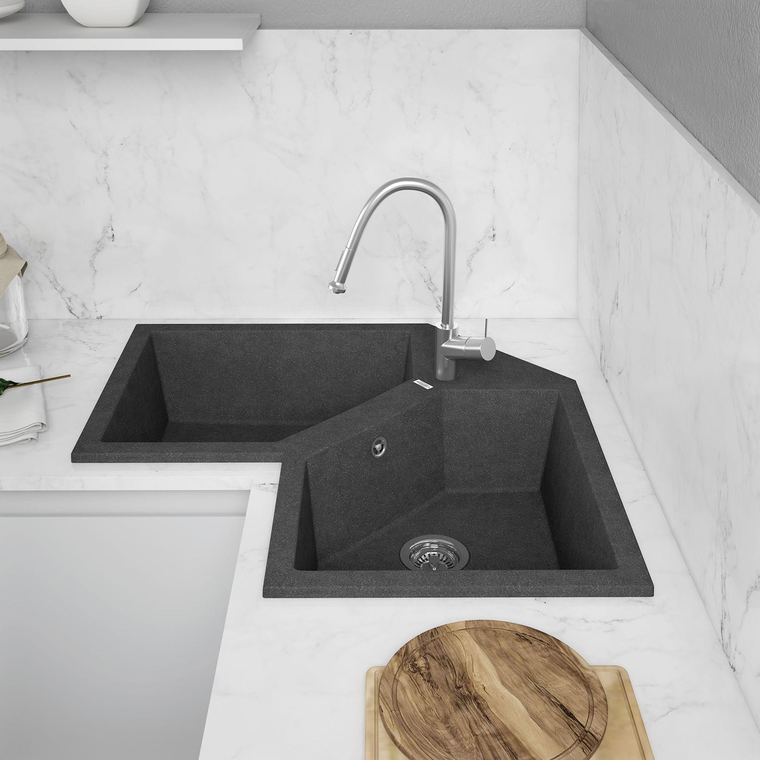 Double Corner Sinks For Kitchens