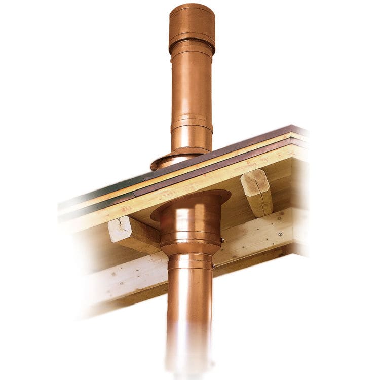 Stainless steel smoke flue TIMBER ROOF THROUGH SYSTEM LANDINI copper