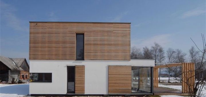Prefab House Duplex Contemporary Solid Wood Low Energy By