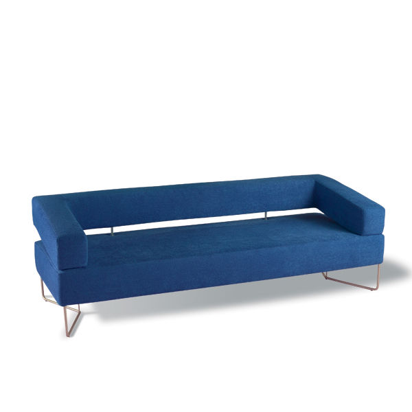 Blue sofa - EOOS - INVENTA contract - red / fabric / aluminum