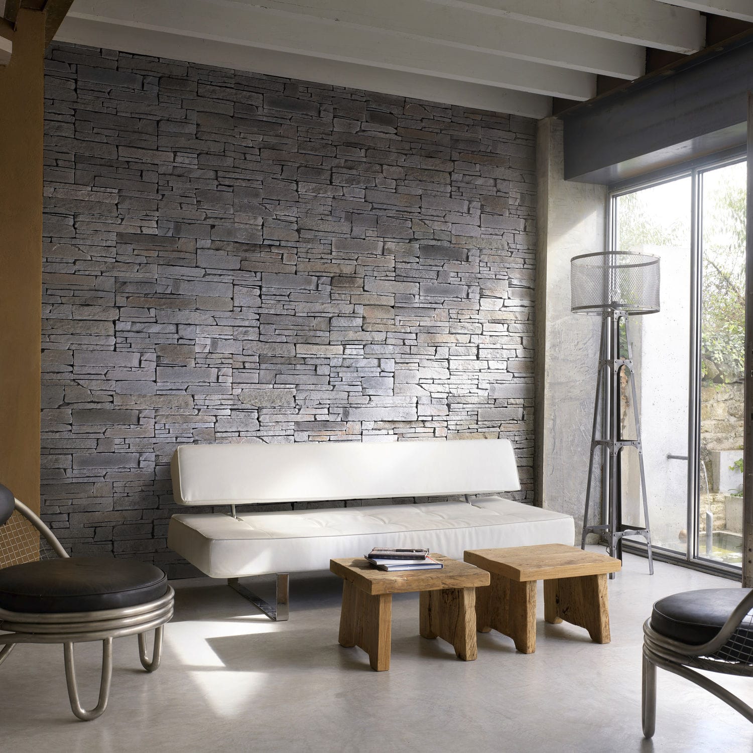 Stone Wall Cladding Panel Interior Look Rocky