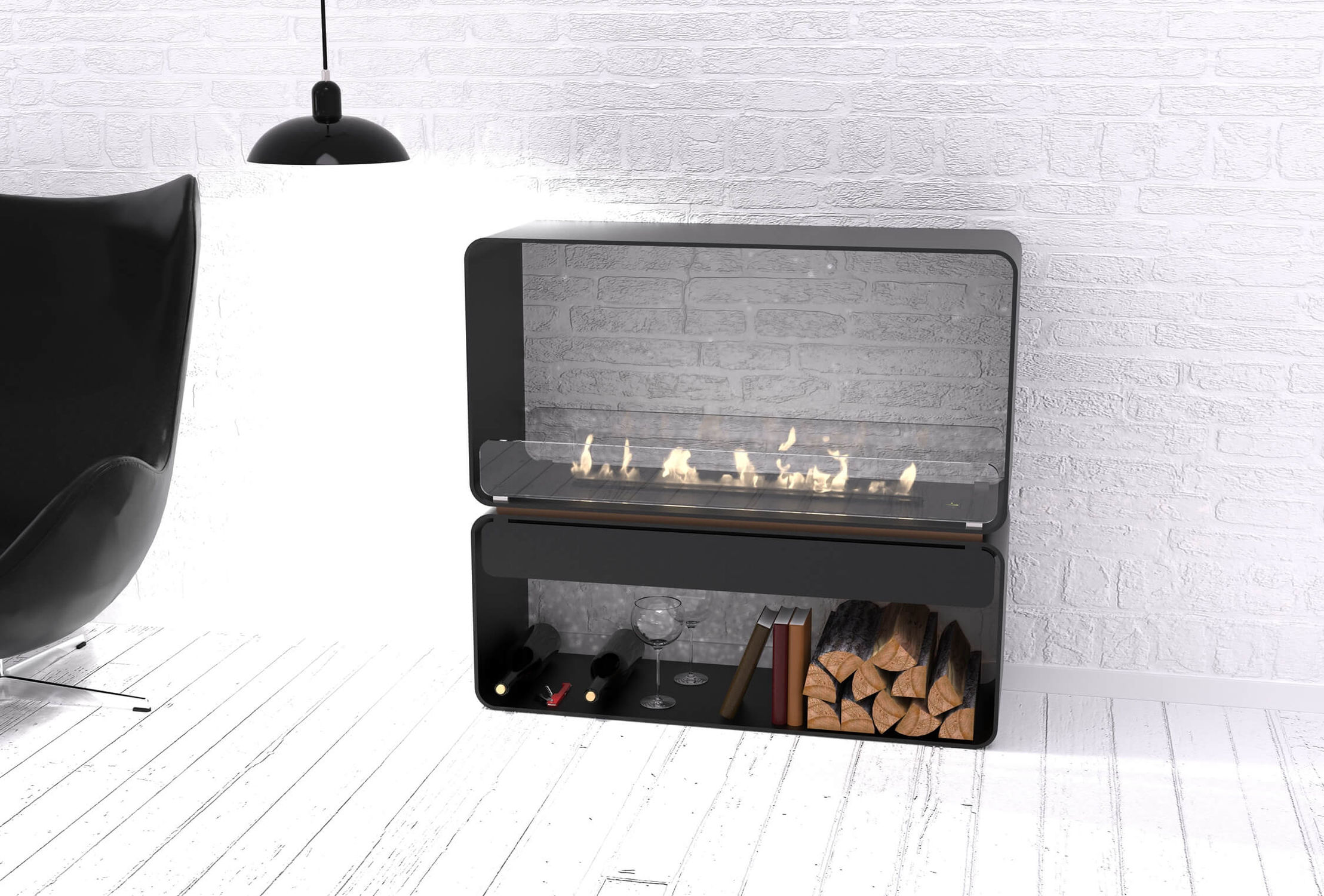 Bioethanol Fireplace Contemporary Open Hearth Central