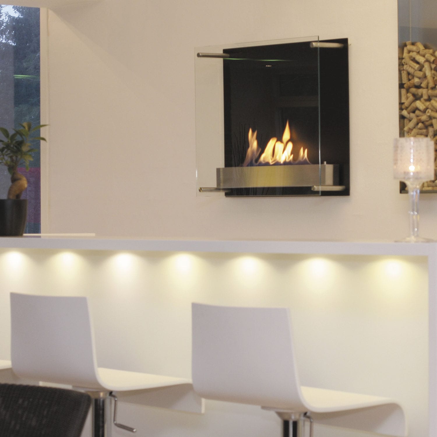 Bioethanol Fireplace Contemporary Open Hearth Wall Mounted