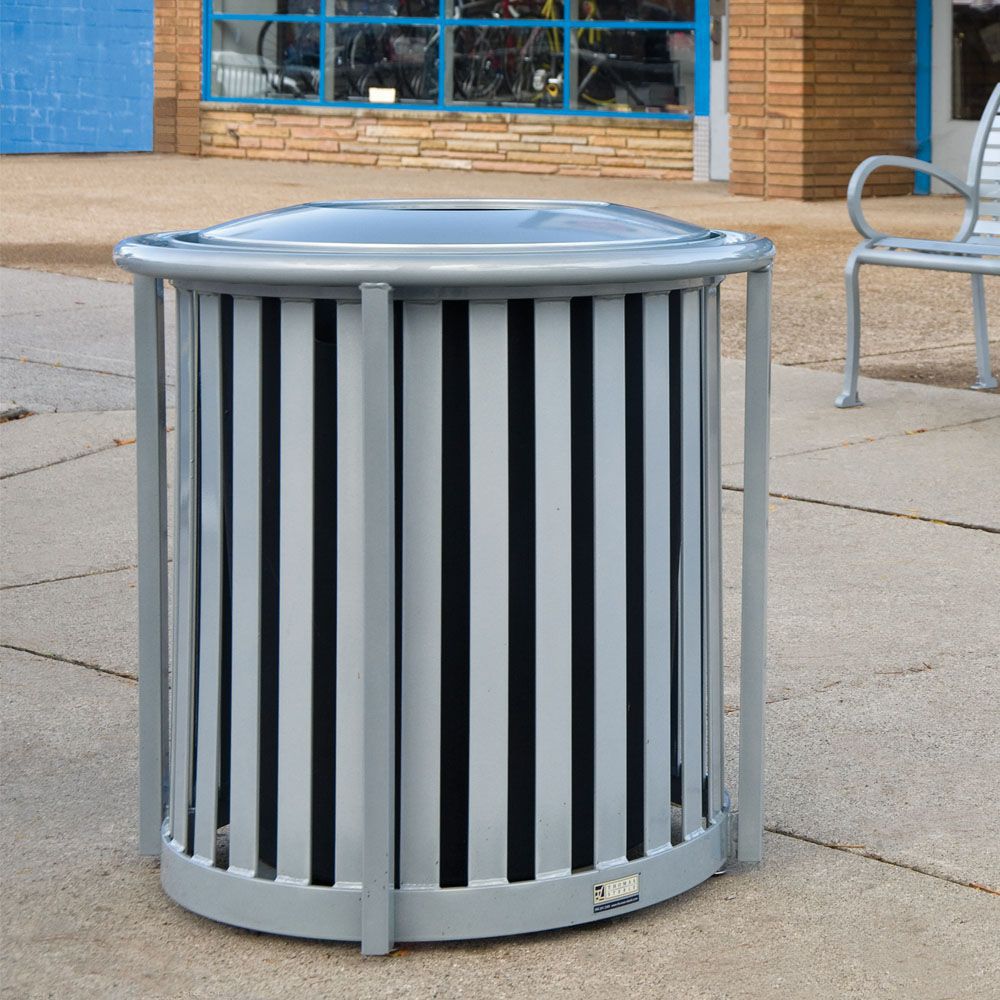 Public trash can - LANGDON™ - Madrax/Thomas Steele - steel / contemporary