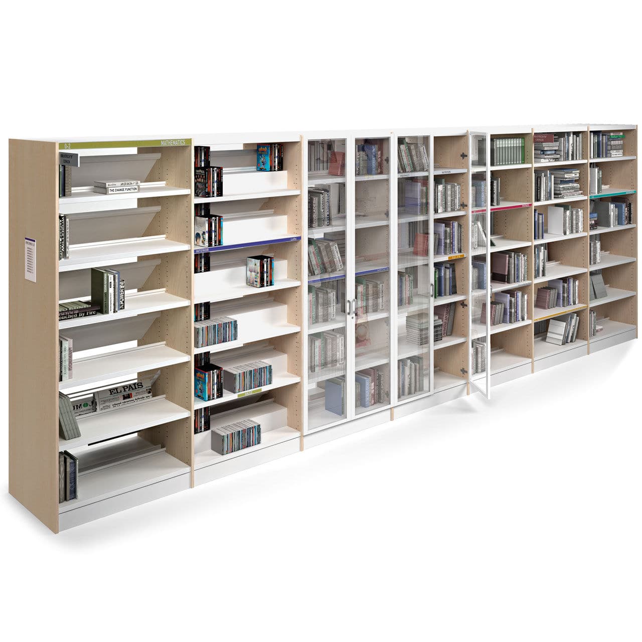 Free-standing bookcase - CLASS - Actiu - high / low / magazine