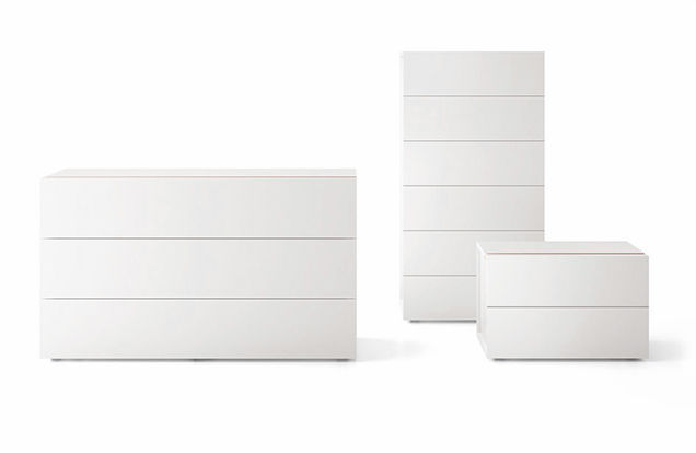 Contemporary Chest Of Drawers Wooden Lacquered Wood Gray