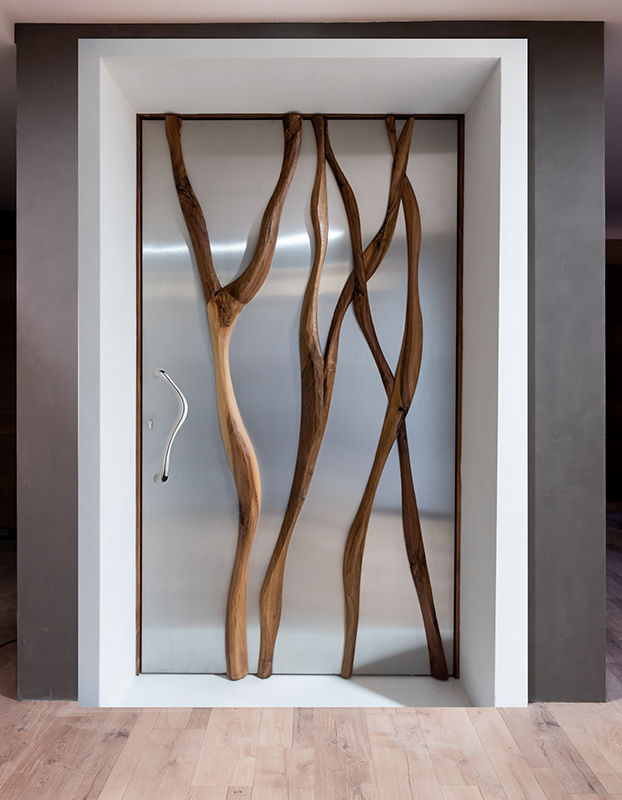 Entry door - NÉO - ATELIER BERTOLI Design Production - walnut ...