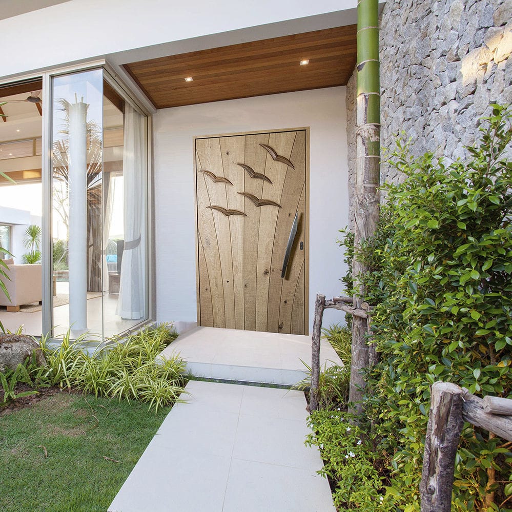 Entry door - ENVOL - ATELIER BERTOLI Design Production - oak / walnut ...