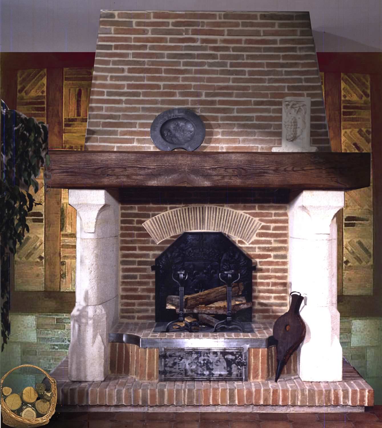 Gas Fireplace Wood Burning Traditional Open Hearth Vieux