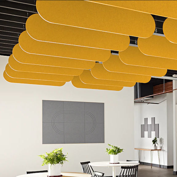 PET acoustic baffle CAPSULE Kirei USA ceiling / hanging