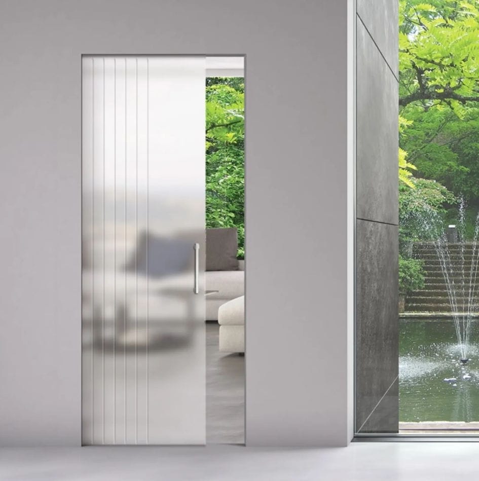 Sliding glass door pocket system - Alaska - Bertolotto Porte, image size:945x949