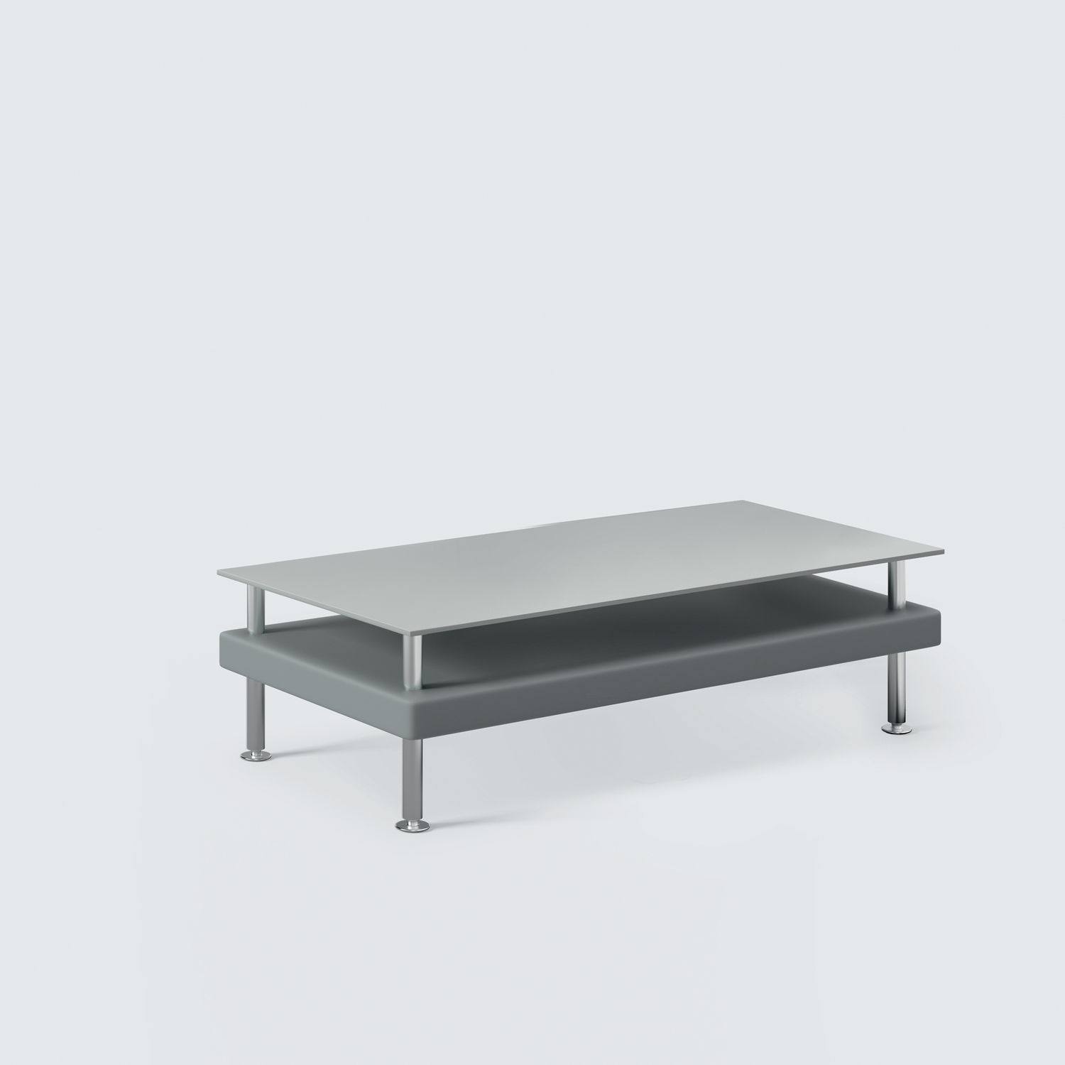Design coffee table - NAXOS - Aresline - glass / steel / leather