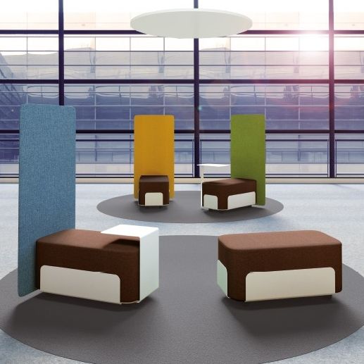 Original design pouf - PRIVÉE - Aresline - fabric / rectangular / modular