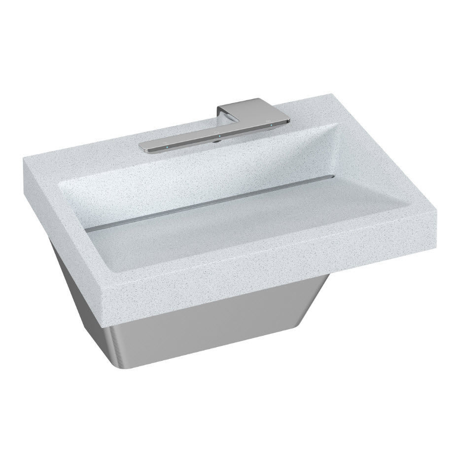 Wallmounted hand basin LVQD series Bradley rectangular / ceramic