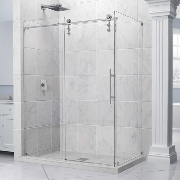 Sliding shower screen - ENIGMA-Z - DreamLine - corner / tempered glass