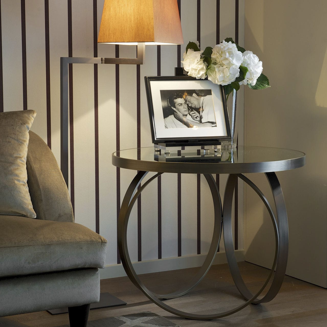 Contemporary side table - OTTOLINE - DOM edizioni - glass / marble ...