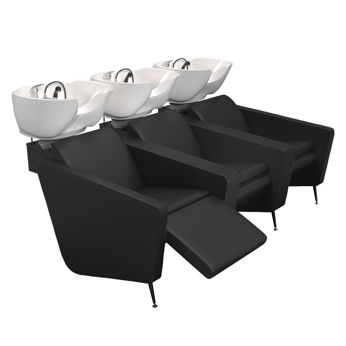 Shampoo chair with footrest IONIANWASH 3P SHIATSU BLACK Gamma