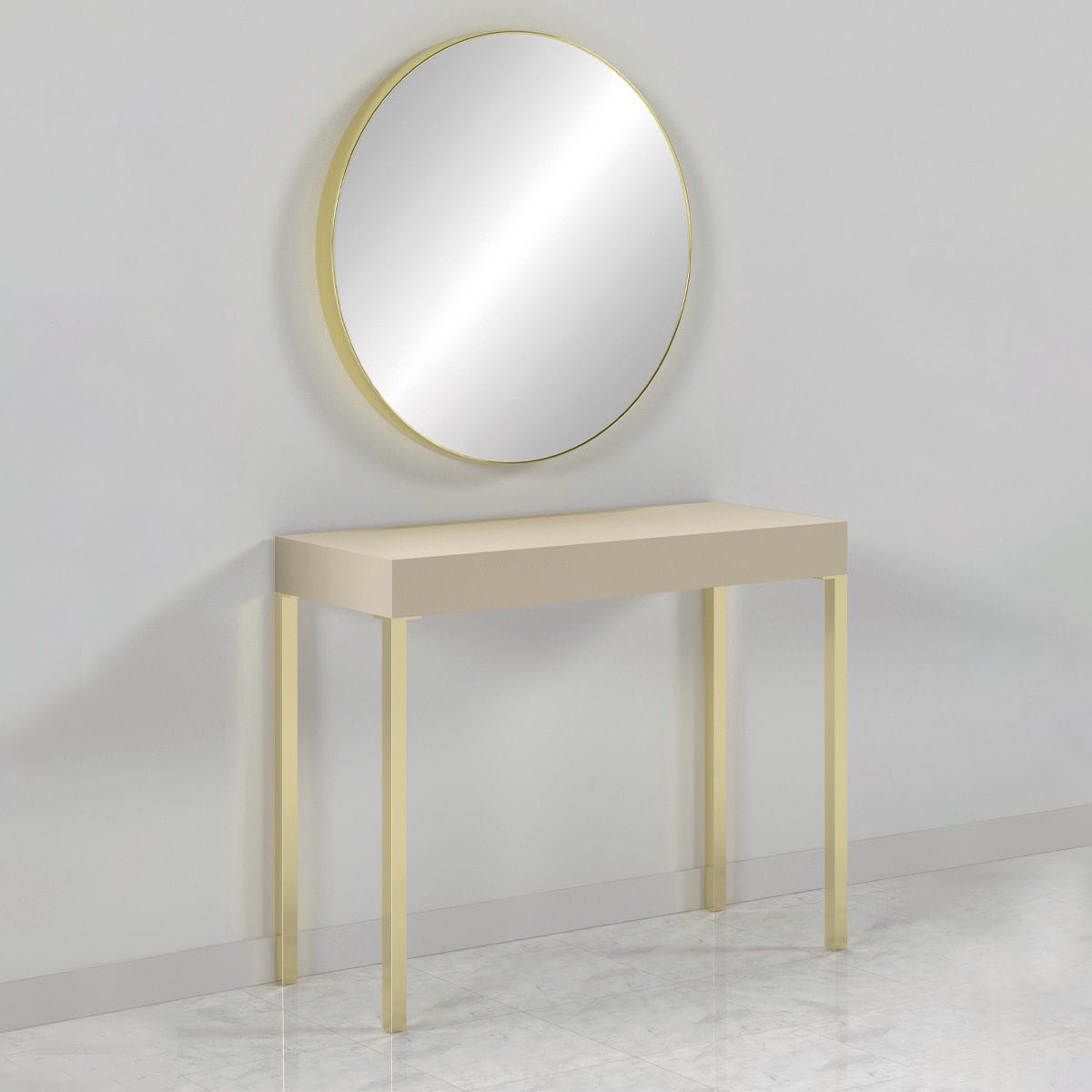 Contemporary dressing table CONSOLLE RONDE GOLD Gamma & Bross laminate / wallmounted