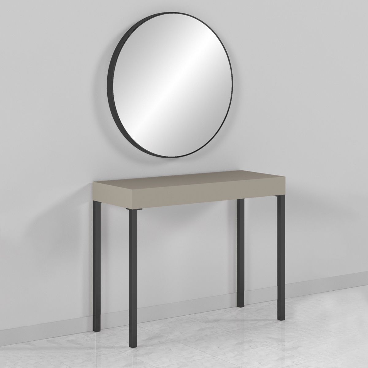 Contemporary dressing table CONSOLLE RONDE BLACK Gamma & Bross laminate / wallmounted